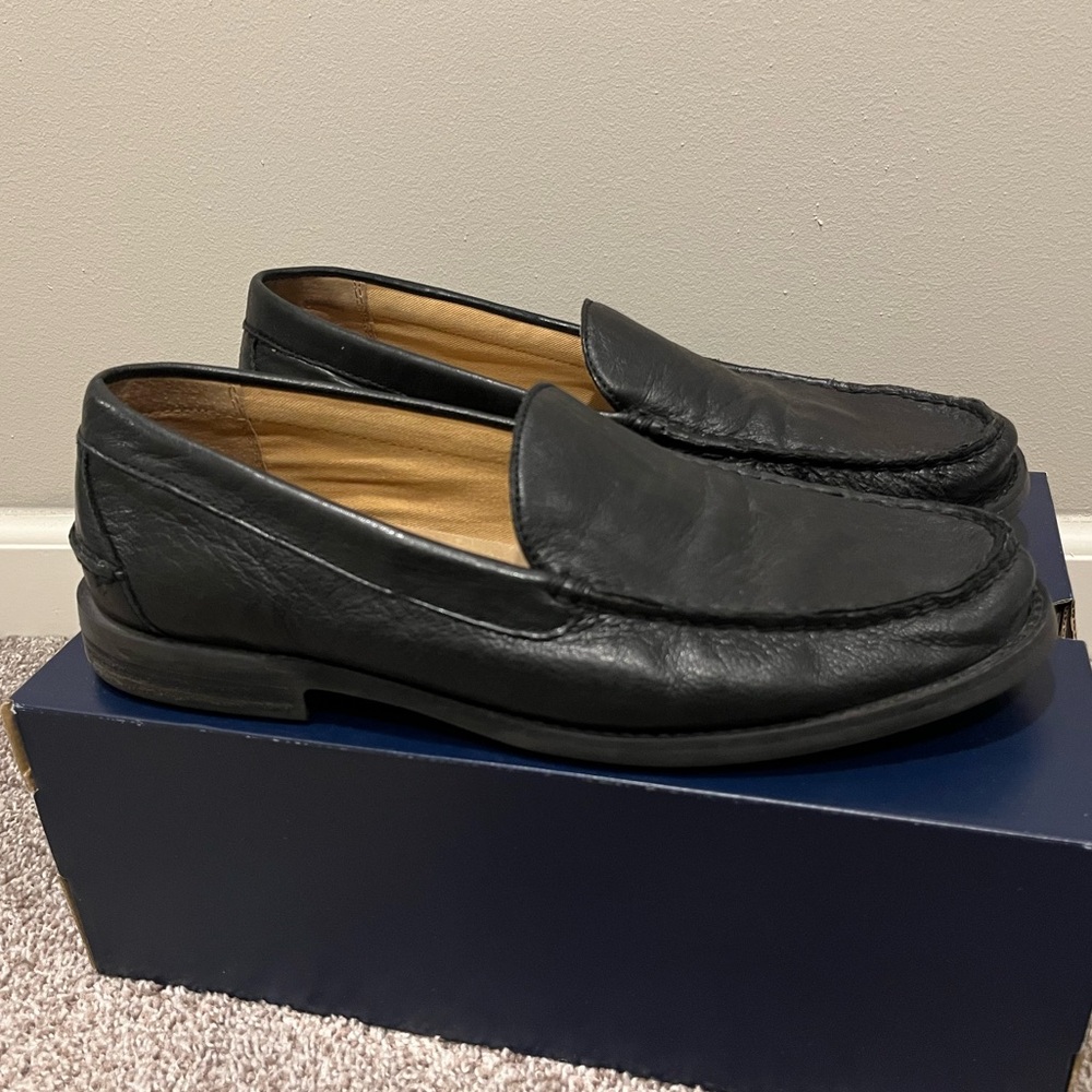 POLO RALPH LAUREN KRISTOFER SO - LFR BLACK LEATHER LOAFERS SIZE 11D